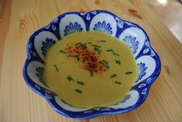 Curried cauliflower soup (bowl is new from Portugal!)